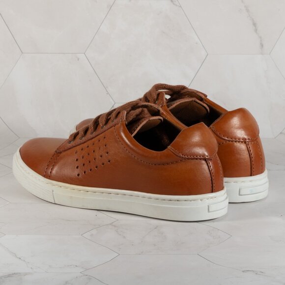 Vince Camuto Cowon Cognac Cow Analine Brown Leather Court Sneaker Boys 11.5 - Picture 5 of 12